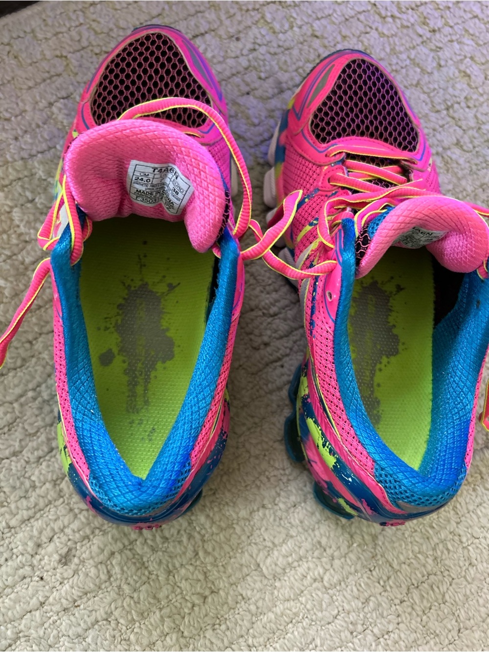 ASICS Women's Gel Sendai 2 Hot Pink Camo Size 7 - Picture 6 of 7
